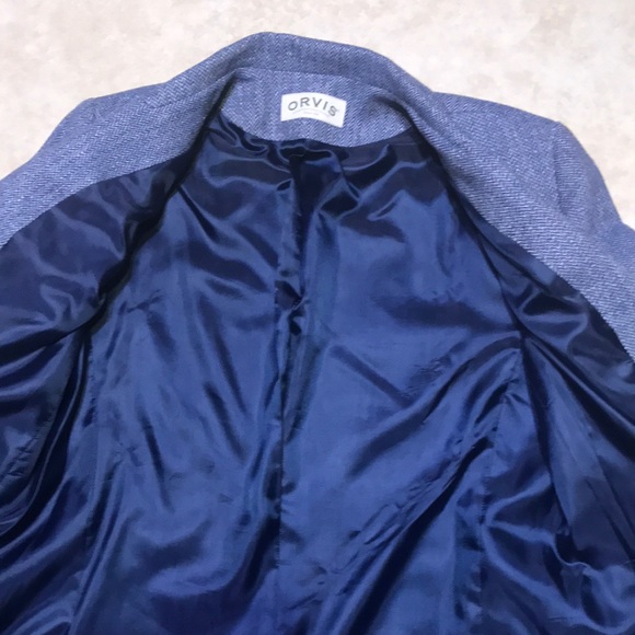 ORVIS Blue Wool Tweed Blazer - Picture 7 of 13